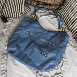 slouchy shoulder satchel with matching wallet